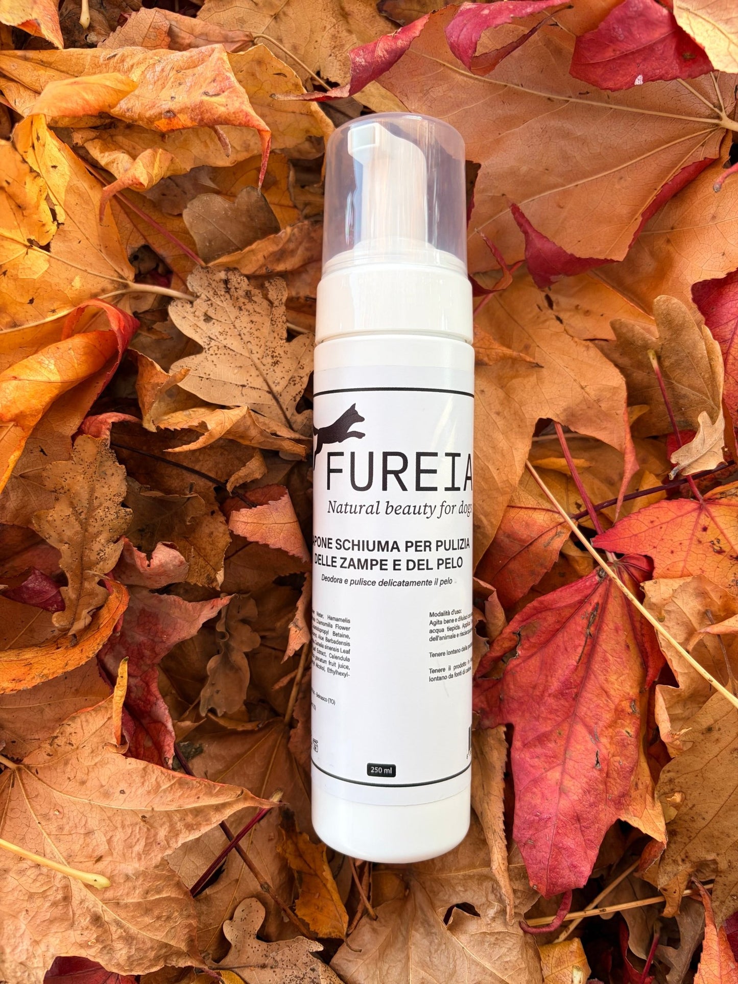 FUREIA FUREIABRAND FUREIAPRODUCT SCHIUMA ZAMPE SHAMPOONATURALE CANE DENTIFRICIONATURALE LAVANDA BERGAMOTTO ZAMPEEPELO PELO