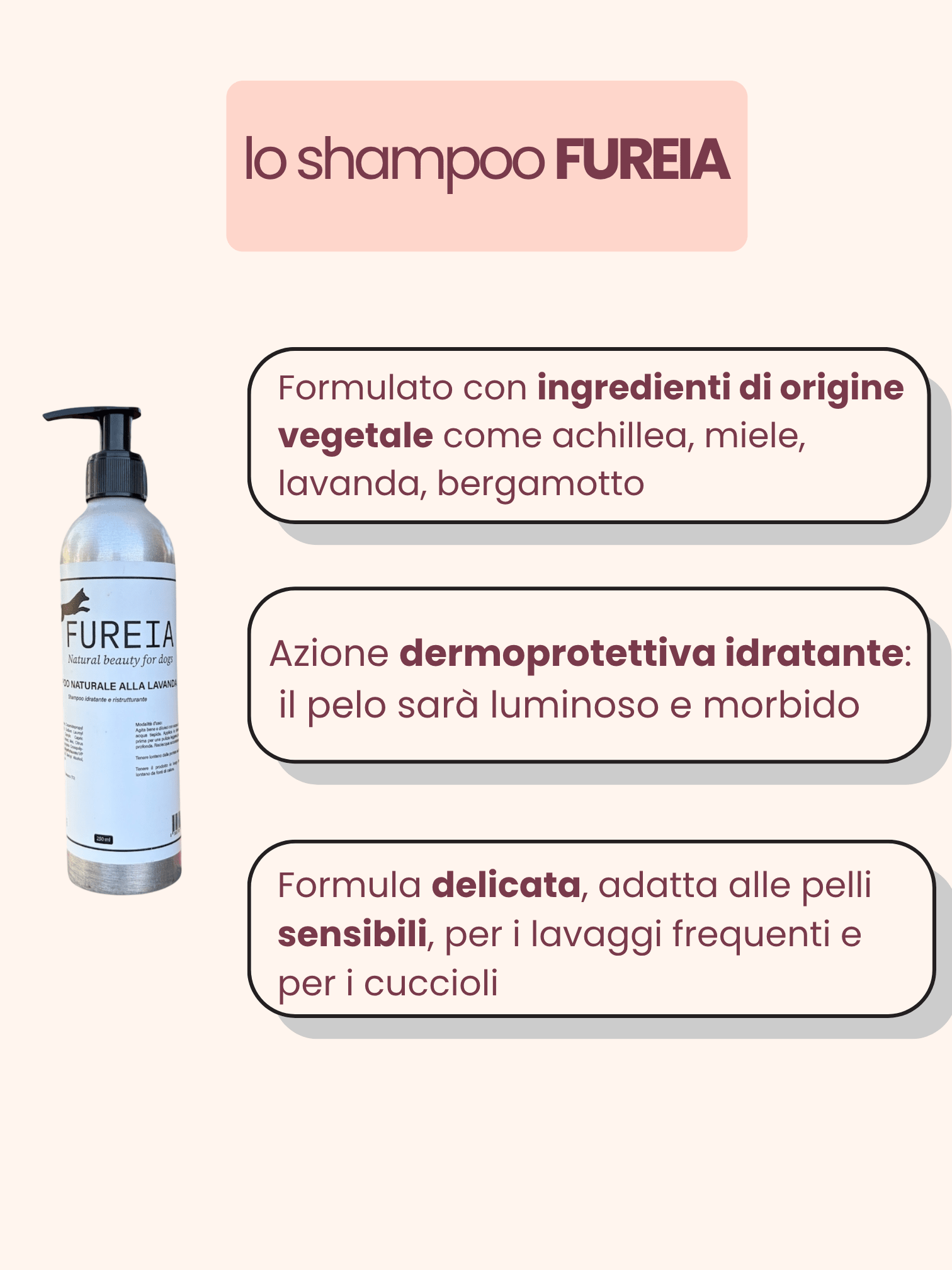 FUREIA FUREIABRAND FUREIAPRODUCT SCHIUMA ZAMPE SHAMPOONATURALE CANE DENTIFRICIONATURALE LAVANDA BERGAMOTTO ZAMPEEPELO PELO