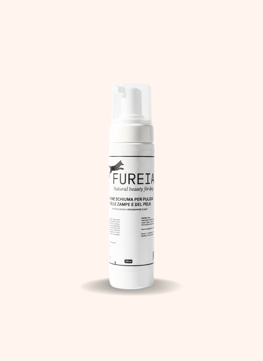 FUREIA FUREIABRAND FUREIAPRODUCT SCHIUMA ZAMPE SHAMPOONATURALE CANE DENTIFRICIONATURALE LAVANDA BERGAMOTTO ZAMPEEPELO PELO