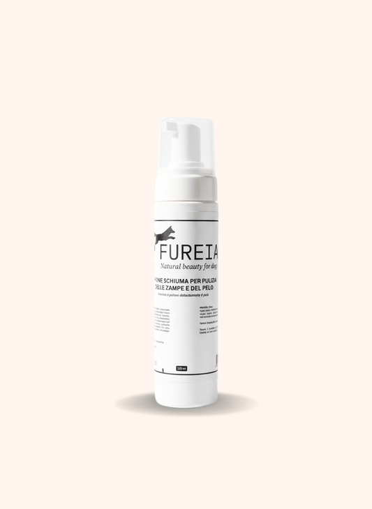 FUREIA FUREIABRAND FUREIAPRODUCT SCHIUMA ZAMPE SHAMPOONATURALE CANE DENTIFRICIONATURALE LAVANDA BERGAMOTTO ZAMPEEPELO PELO